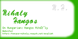 mihaly hangos business card